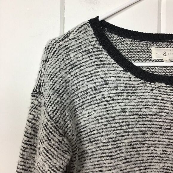 Lou & Grey B&W Boucle Knit Wool Sweater - S - Picture 3 of 7